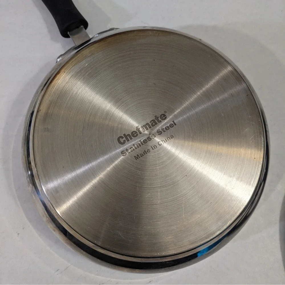 Chefmate Stainless Steel 4 Cup Egg Poacher Pan with Vented Glass Lid 8 Inch